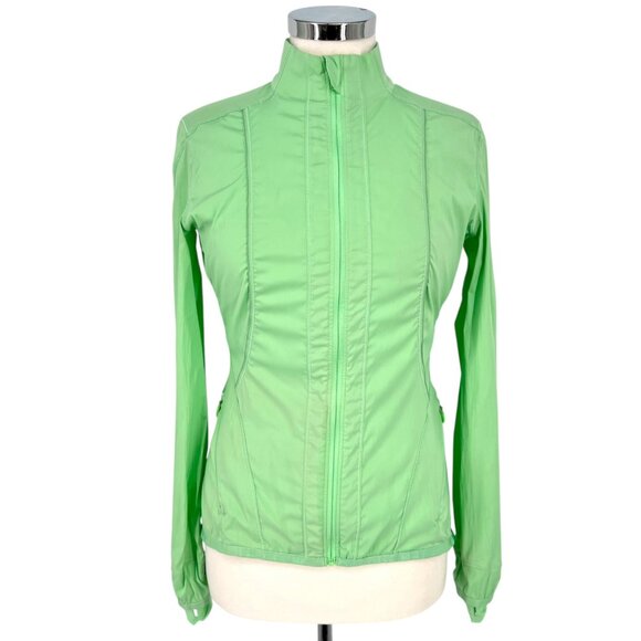 Lululemon Laser Speed Jacket Citra Lime Wind Water Resistant Size 6 - Picture 1 of 16